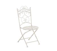 CLP Chaise de Jardin en Fer Forgé Indra Chaise en Fer avec Un Design Antique avec Dossier - Meuble de Jardin en Fer en Métal | Couleur crème Antique