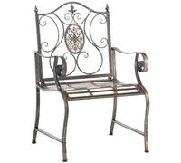 CLP Chaise de Jardin en métal Punjab avec accoudoirs et Dossier, Fauteuil en Fer forgé Antique Style Art Nouveau, Charge Max 200 kg | Couleur Bronze