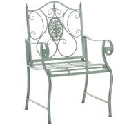 CLP Chaise de Jardin en métal Punjab avec accoudoirs et Dossier, Fauteuil en Fer forgé Antique Style Art Nouveau, Charge Max 200 kg | Couleur Vert Antique