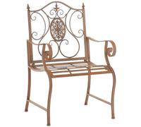 CLP Chaise de Jardin en métal Punjab avec accoudoirs et Dossier, Fauteuil en Fer forgé Antique Style Art Nouveau, Charge Max 200 kg | Couleur Marron Antique