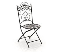CLP Chaise de jardin Indra en fer forgé pliable Bronze