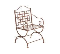 CLP Chaise De Jardin Lotta en Fer avec Accoudoirs | Chaise De Balcon Fabriquée A La Main en Métal | Chaise Terrasse De Style Antique Nostalgique, Couleur:Marron Antique