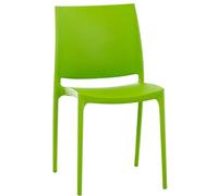 CLP - Chaise de jardin Maya, empilable en plastique polypropylène, portée max 160 kg, hydrofuge, résistante aux rayons UV, pour bistrot bar extérieur Moderne vert