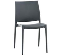 CLP - Chaise de jardin Maya, empilable en plastique polypropylène, portée max 160 kg, hydrofuge, résistante aux rayons UV, pour bistrot bar extérieur Moderne gris foncé