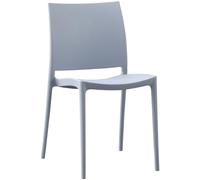 CLP Chaise de Jardin Meton, Chaise empilable en Plastique Facile d'entretien, résistante aux intempéries et aux UV, supporte jusqu'à 150 kg, Couleur:Gris Clair