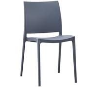 CLP Chaise de Jardin Meton, Chaise empilable en Plastique Facile d'entretien, résistante aux intempéries et aux UV, supporte jusqu'à 150 kg, Couleur:Gris