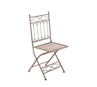 CLP Chaise de Jardin Pliable ASINA - Chaise de Balcon en Fer Forgé avec Hauteur d'Assise 48 cm - Meuble de Terrasse et pour Usage Extérieur - Co, Couleur:Marron Antique