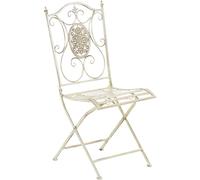 CLP Chaise De Jardin Pliable en Métal Sibell, Chaise D'Extérieur en Fer Forgé, Chaise De Terrasse/Balcon Solide Et Résistante, Couleur:crème Antique