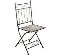 CLP Chaise de Jardin Pliante Asina, Dossier en Fer galvanise, Style Art Nouveau, Fauteuil pour Balcon et terrasse, Hauteur Assise 48 cm, Couleur:Bronze