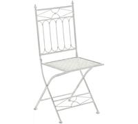 CLP Chaise de Jardin Pliante Asina, Dossier en Fer galvanise, Style Art Nouveau, Fauteuil pour Balcon et terrasse, Hauteur Assise 48 cm, Couleur:Blanc Antique