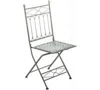 CLP Chaise de Jardin Pliante Asina, Dossier en Fer galvanise, Style Art Nouveau, Fauteuil pour Balcon et terrasse, Hauteur Assise 48 cm, Couleur:Vert Antique