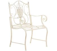 CLP Chaise de Jardin Punjab de Style Rustique I Chaise en Fer laqué I Fauteuil de Jardin particuličrement Stable, Couleur:crčme Antique