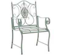 CLP Chaise de Jardin Punjab de Style Rustique I Chaise en Fer laqué I Fauteuil de Jardin particulièrement Stable, Couleur:Vert Antique