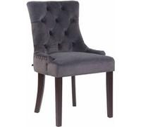 CLP Chaise de salle à manger Aberdeen en Velours avec Piètement en bois d'hévéa , Gris foncé/Antique gris G