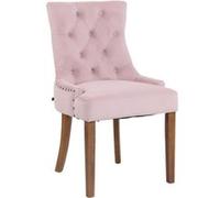 CLP Chaise de salle à manger Aberdeen en Velours avec Piètement en bois d'hévéa , Rose/Antique clair rose G