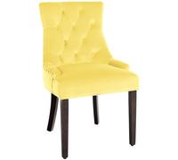 CLP Chaise De Salle A Manger Aberdeen en Velours I Rembourrage Epais I Chaise avec Dossier Et Piétement en Bois d'Hévéa Couleur:Jaune;Couleur du Cadre:Antique
