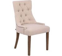 CLP Chaise de salle à manger Aberdeen tissu , Crème/Antique clair Piètement Antique clair G