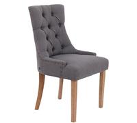 CLP Chaise de salle à manger Aberdeen tissu , Gris foncé/Antique clair