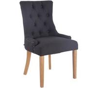CLP Chaise de salle à manger Aberdeen tissu , Noir /Antique clair noir G