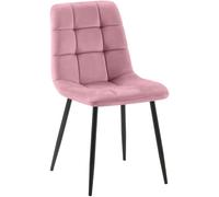 CLP Chaise De Salle A Manger Antibes en Velours I Chaise avec Surface D'assise Matelassée Pieds en Metal I Charge Max.150 Kg, Couleur:Rose