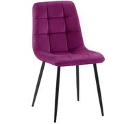 CLP Chaise De Salle A Manger Antibes en Velours I Chaise avec Surface D'assise Matelassée Pieds en Metal I Charge Max.150 Kg, Couleur:Violet