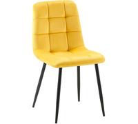 CLP Chaise De Salle A Manger Antibes en Velours I Chaise avec Surface D'assise Matelassée Pieds en Metal I Charge Max.150 Kg, Couleur:Jaune