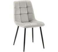 CLP Chaise De Salle A Manger Antibes en Velours I Chaise avec Surface D'assise Matelassée Pieds en Metal I Charge Max.150 Kg, Couleur:Gris