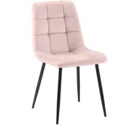 CLP Chaise De Salle A Manger Antibes en Velours I Chaise avec Surface D'assise Matelassée Pieds en Metal I Charge Max.150 Kg, Couleur:Rose