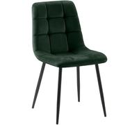 CLP Chaise De Salle A Manger Antibes en Velours I Chaise avec Surface D'assise Matelassée Pieds en Metal I Charge Max.150 Kg, Couleur:Vert