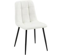 CLP Chaise de Salle à Manger Antibes Similicuir I Chaise rembourrée surpiquée I Peut Supporter jusqu'à 150 kg, Couleur:Blanc
