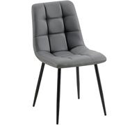 CLP Chaise de Salle à Manger Antibes Similicuir I Chaise rembourrée surpiquée I Peut Supporter jusqu'à 150 kg, Couleur:Gris foncé