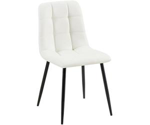 CLP Chaise de Salle à Manger Antibes Similicuir I Chaise rembourrée surpiquée I Peut Supporter jusqu'à 150 kg, Couleur:Blanc