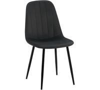 CLP Chaise de Salle à Manger Baxter I Chaise rembourrée recouverte de Velours I Structure en métal, Couleur:Noir