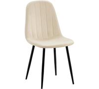CLP Chaise de Salle à Manger Baxter I Chaise rembourrée recouverte de Velours I Structure en métal, Couleur:crème