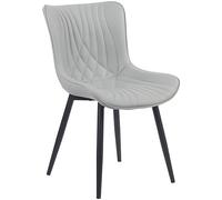 CLP Chaise de Salle à Manger Brady I Velours ou Similicuir I Chaise de Cuisine avec Protections de Sol et Rembourrage Confortable, Couleur:Gris, Matériel:Similicuir