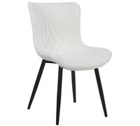 CLP Chaise de Salle à Manger Brady I Velours ou Similicuir I Chaise de Cuisine avec Protections de Sol et Rembourrage Confortable, Couleur:Blanc, Matériel:Similicuir