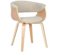 CLP Chaise de Salle à Manger Bruce en Tissu, Structure Bois, Noir élégant, Cuisine ou Salle à Manger | Charge Max. 150 kg, Couleur:crème, Couleur du Cadre:Natura