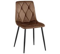 CLP Chaise de Salle à Manger Clairton I Chaise rembourrée avec Housse matelassée I Chaise de Cuisine avec Structure métallique Noire, Couleur:Marron