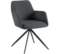 CLP Chaise de Salle à Manger Cord, Chaise rembourrée Olema, Chaise de Cuisine pivotante 180° mécanisme de pivotement, Couleur:Noir