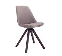 CLP Chaise de Salle à Manger Design Retro TROYES Square I Chaise Visiteur Rembourré Revêtement Tissu Piétement Bois I Assise Pivotante Couleur :, Couleur:Taupe, Couleur du Cadre:Noyer