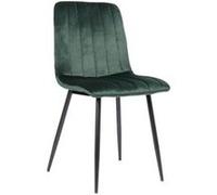 CLP Chaise De Salle A Manger Dijon en Tissu Ou Velours I Chaise avec Surface D'assise Matelassée Pieds en Metal I Charge Max.150 Kg, Couleur:Vert, Matériel:Velours