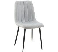 CLP Trading Chaise de salle à manger Dijon – Tissu/Velours, assise matelassée, pieds métal, Gris