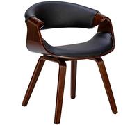 CLP Chaise de Salle à Manger Foley I avec accoudoirs et piètement en Bois I Chaise de Cuisine et de Salon, Couleur:Noyer/Noir, Matériel:Similicuir