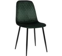 CLP Chaise de salle à manger Giverny avec Piètement en métal noir , Vert/Velours vert G