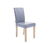 CLP Chaise de Salle à Manger INA en Similicuir I Siège Rembourré I Chaise avec Dossier Et Pieds en Bois, Couleur:Gris, Couleur du Cadre:Natura