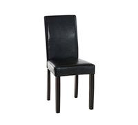 Chaise de salle à manger - CLP - Ina - Similicuir - Noir - Marron foncé