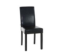 CLP Chaise de Salle à Manger INA en Similicuir I Siège Rembourré I Chaise avec Dossier Et Pieds en Bois, Couleur:Marron, Couleur du Cadre:Noir
