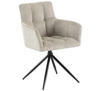 CLP Chaise de Salle à Manger Jonah I Chaise rembourrée pivotante I Fauteuil avec mécanisme de pivotement à 180°, Couleur:Taupe