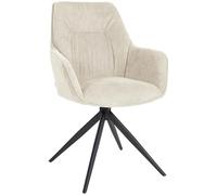 CLP Chaise de Salle à Manger Jules I Chaise rembourrée pivotante avec revêtement en Tissu, Couleur:crème