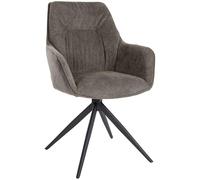 CLP Chaise de Salle à Manger Jules I Chaise rembourrée pivotante avec revêtement en Tissu, Couleur:Gris foncé
